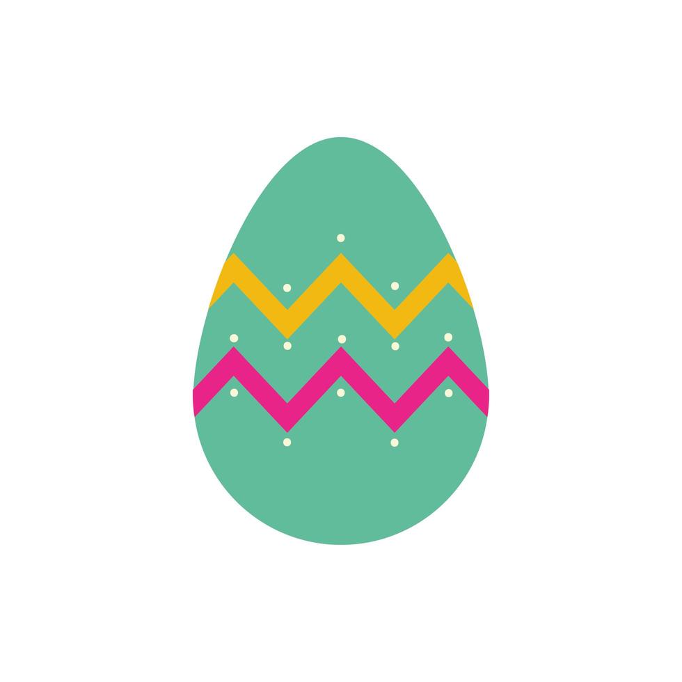 uovo di Pasqua dipinto con linee geometriche in stile piatto vettore