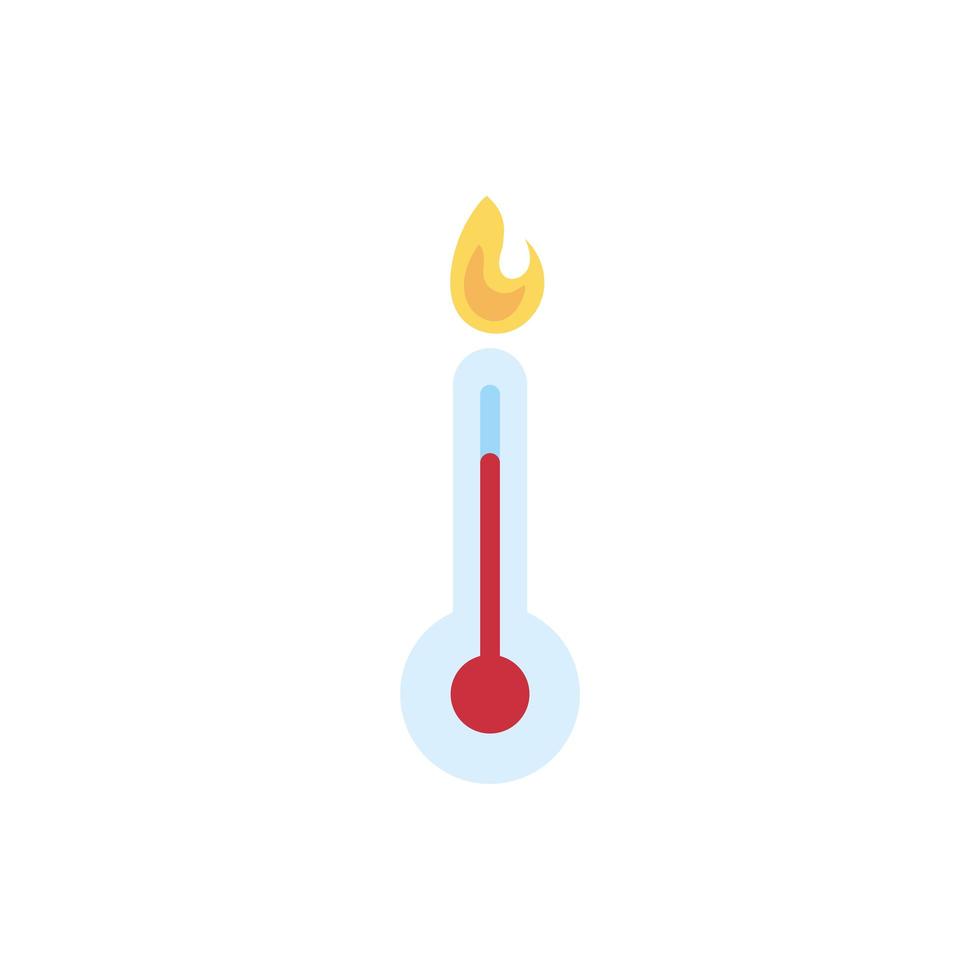 termometro misura di temperatura con stile piatto fiamma vettore