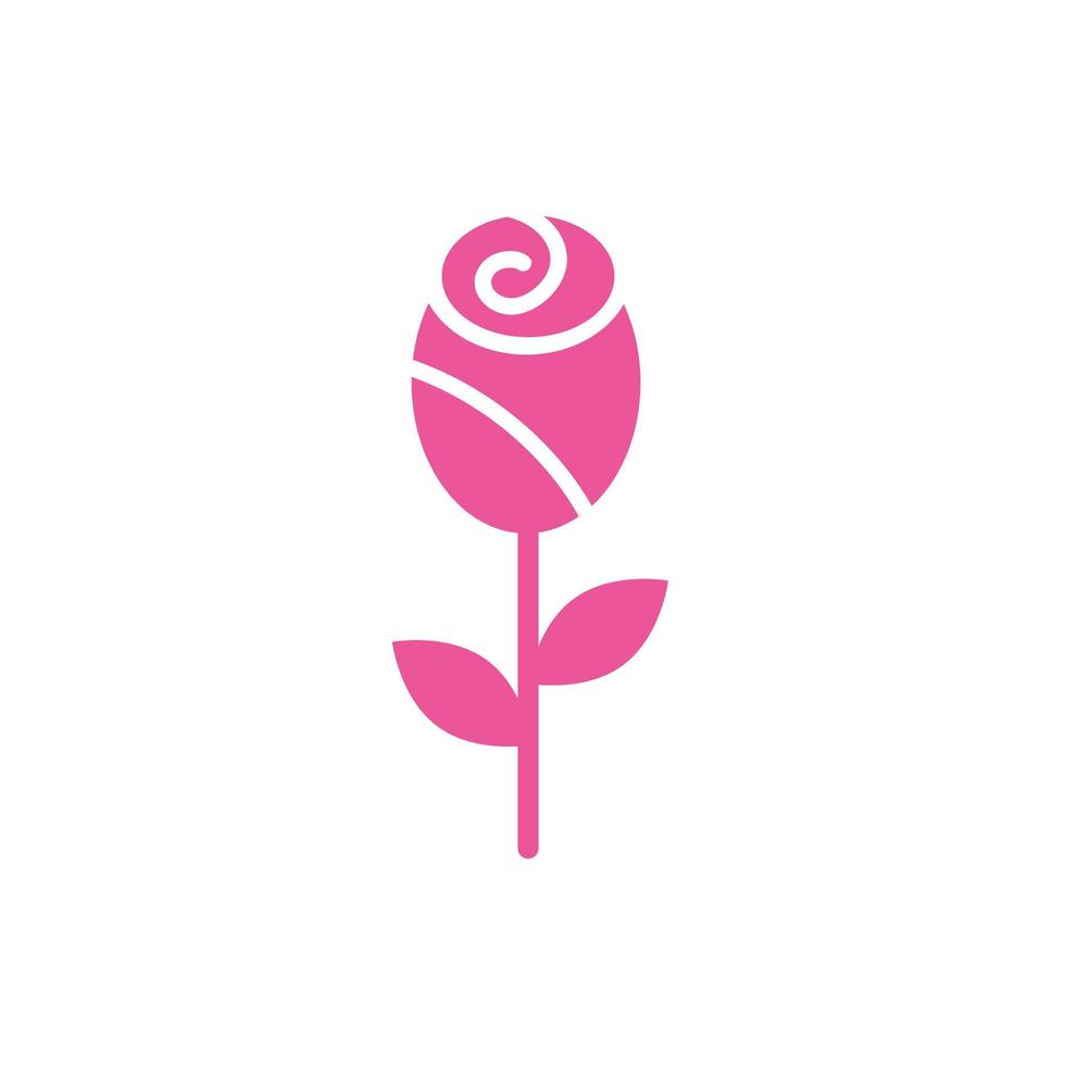 rosa fiore natura isolato icona vettore