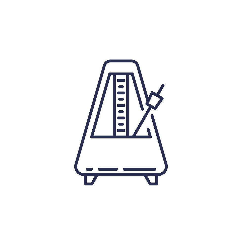 metronomo con pendolo linea icona vettore
