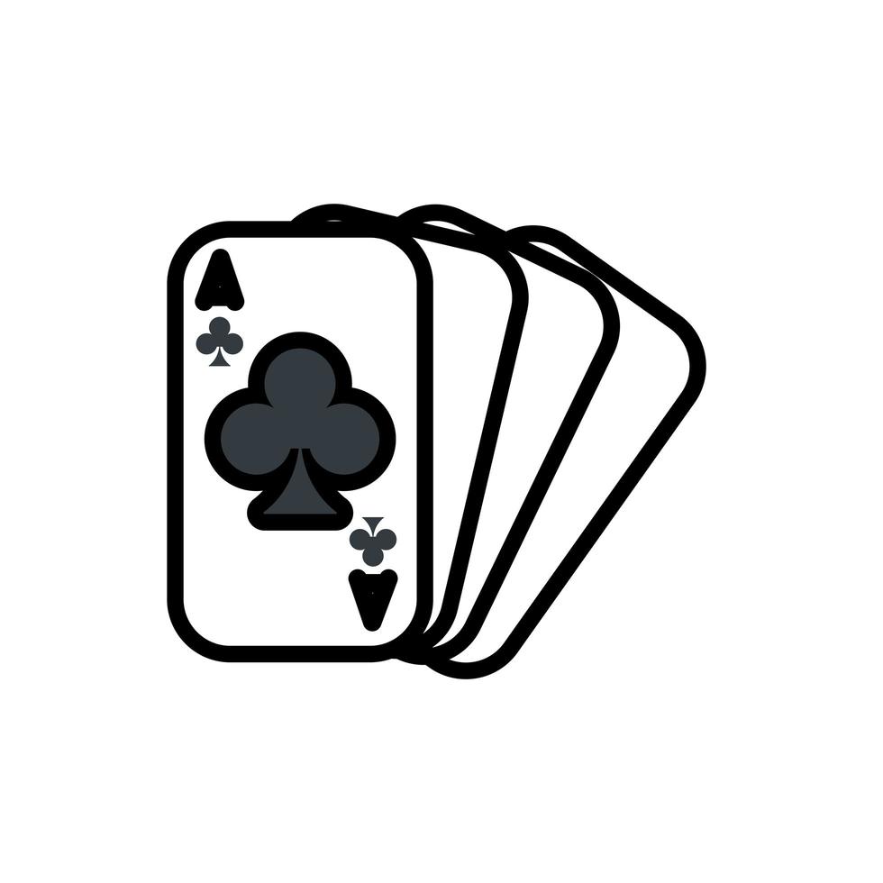 carte da poker del casinò con i trifogli vettore