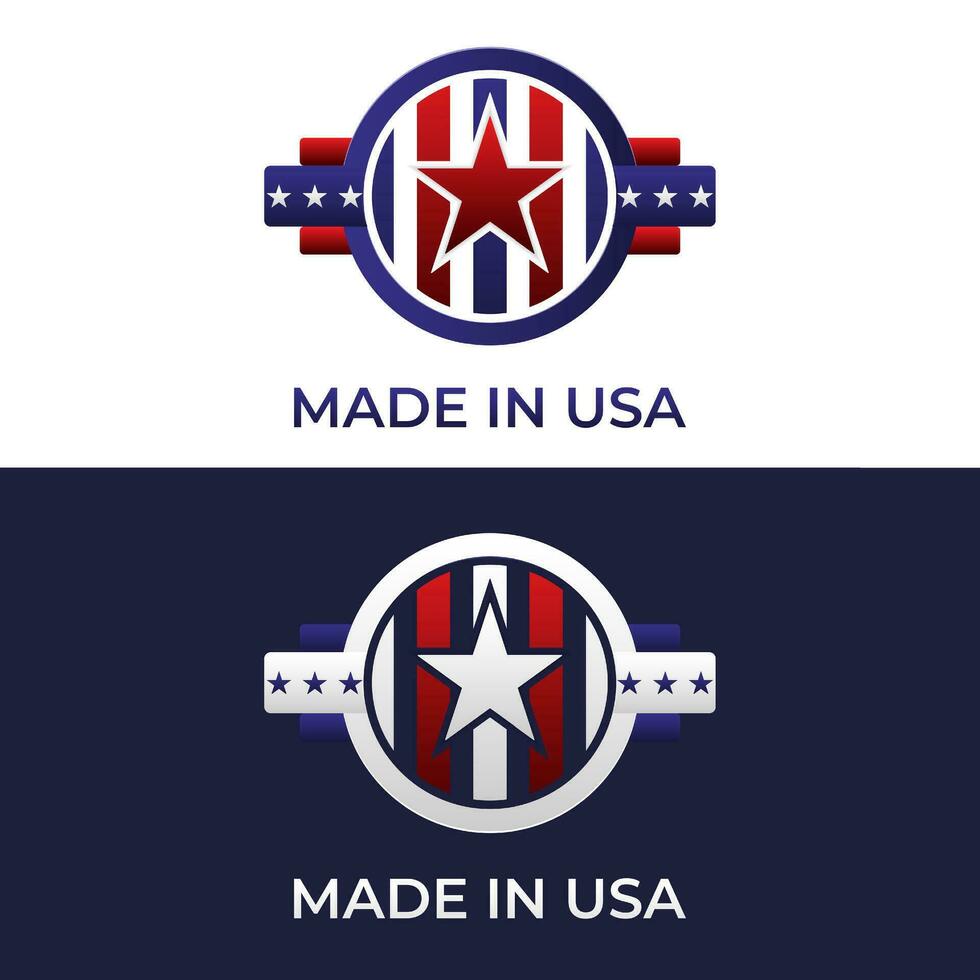 arrotondato scudo americano bandiera logo design vettore