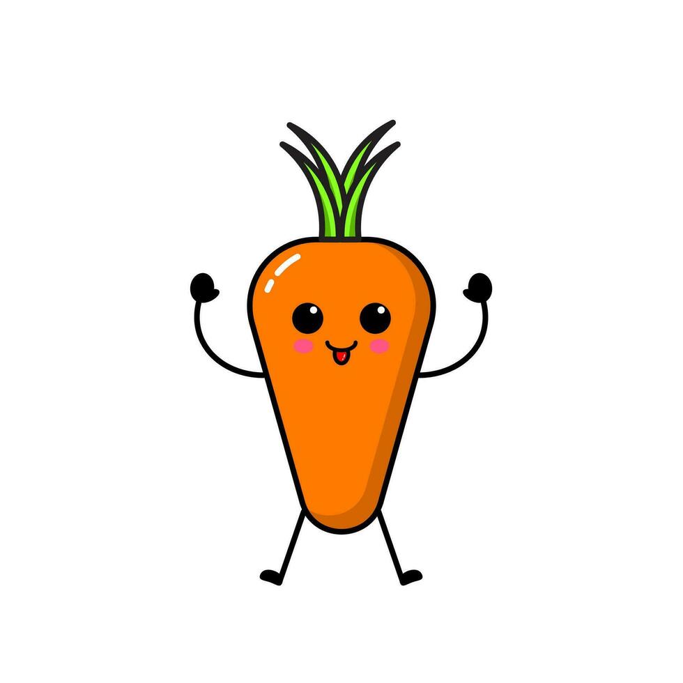 carota icona design con un' carino, divertente e adorabile espressione vettore