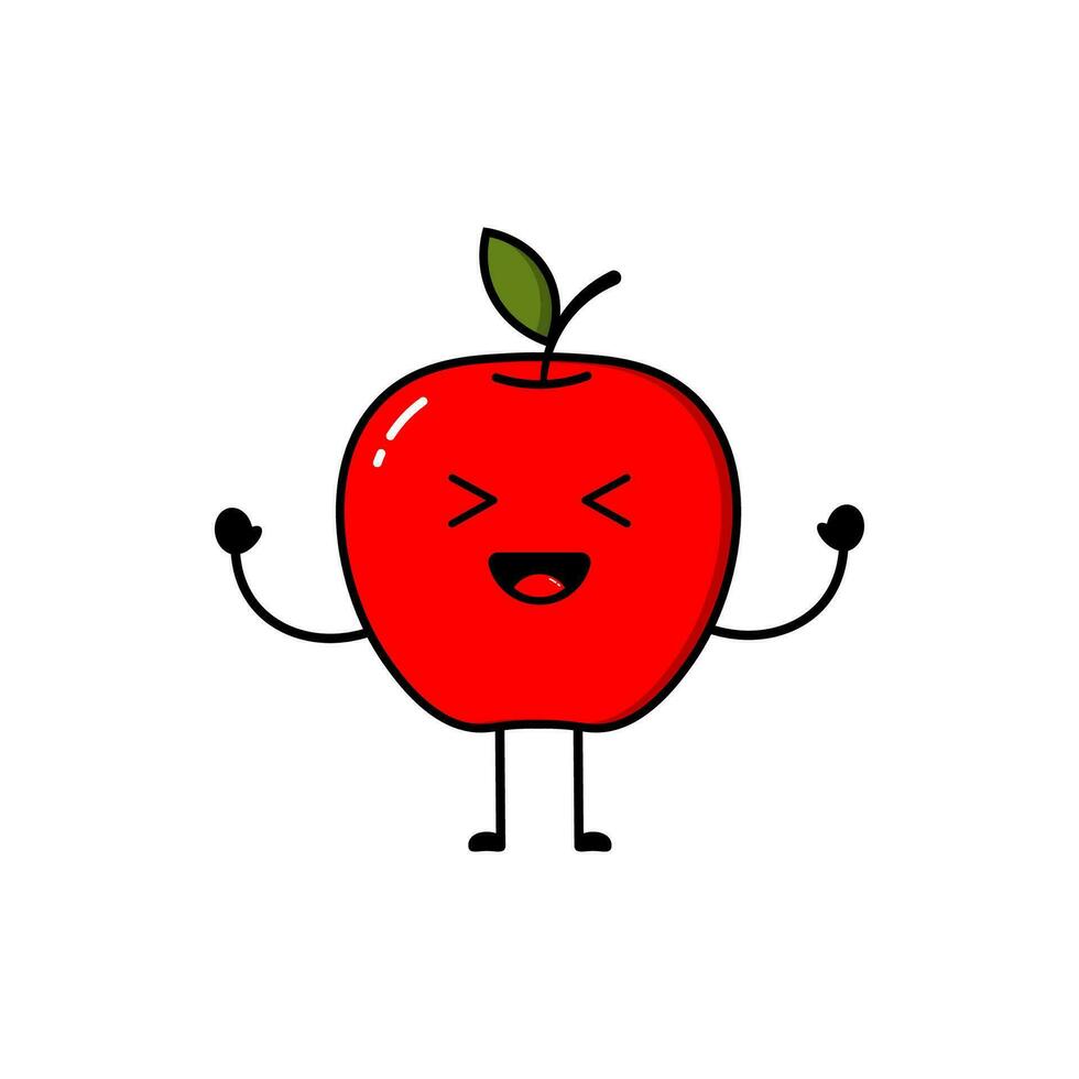 rosso Mela icone con carino espressioni, mele, rosso, carino, divertente, icone, appartamenti, disegni, eccetera. vettore