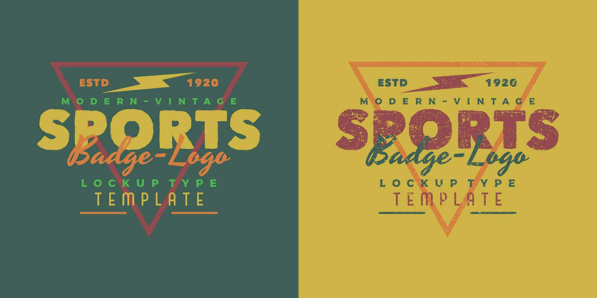 moderno Vintage ▾ gli sport logo modello nel triangolo forma distintivo vettore