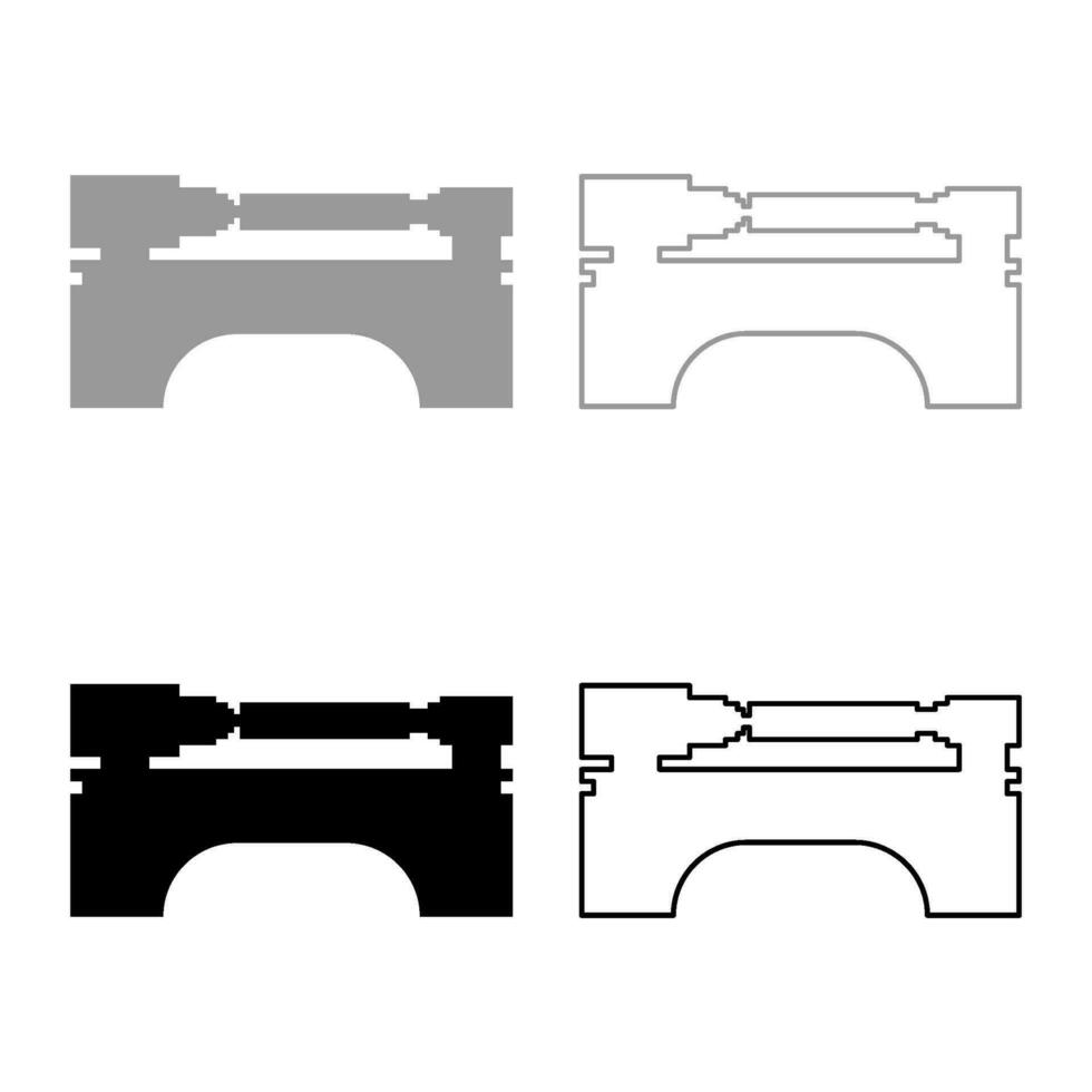 tornio macchina industriale meccanismo apparato produzione professionale lavorazione dei metalli lavorazione concetto impostato icona grigio nero colore vettore illustrazione Immagine solido riempire schema contorno linea magro piatto