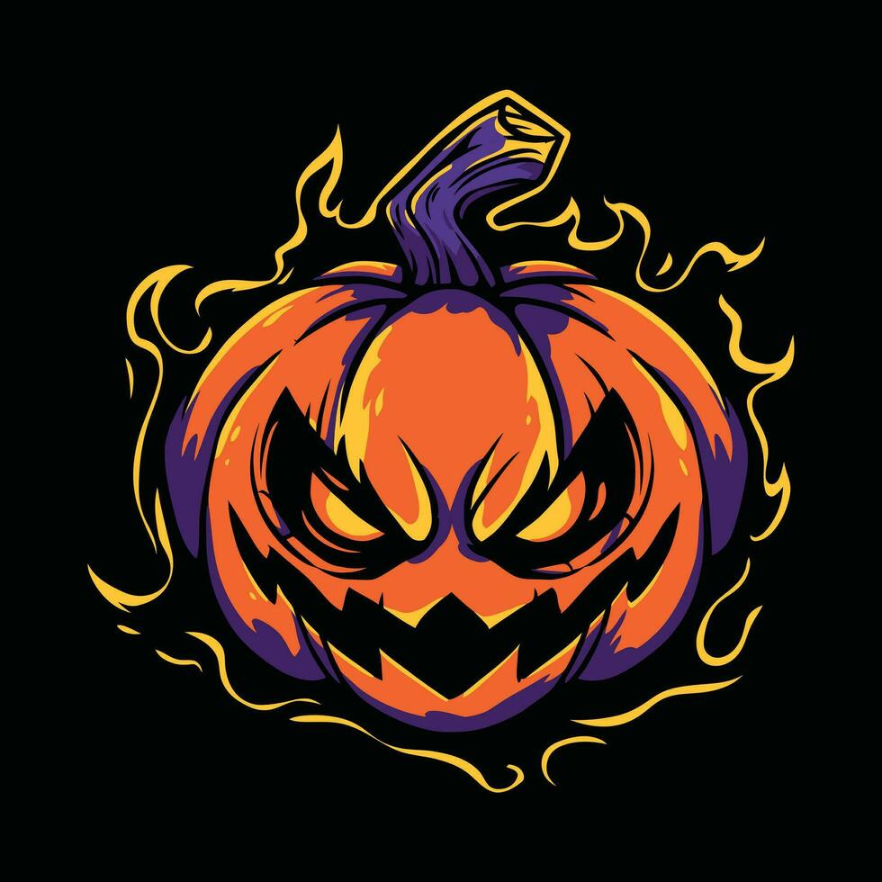 zucca Halloween portafortuna logo per sport. zucca Halloween maglietta design. zucca Halloween logo. zucca Halloween etichetta vettore