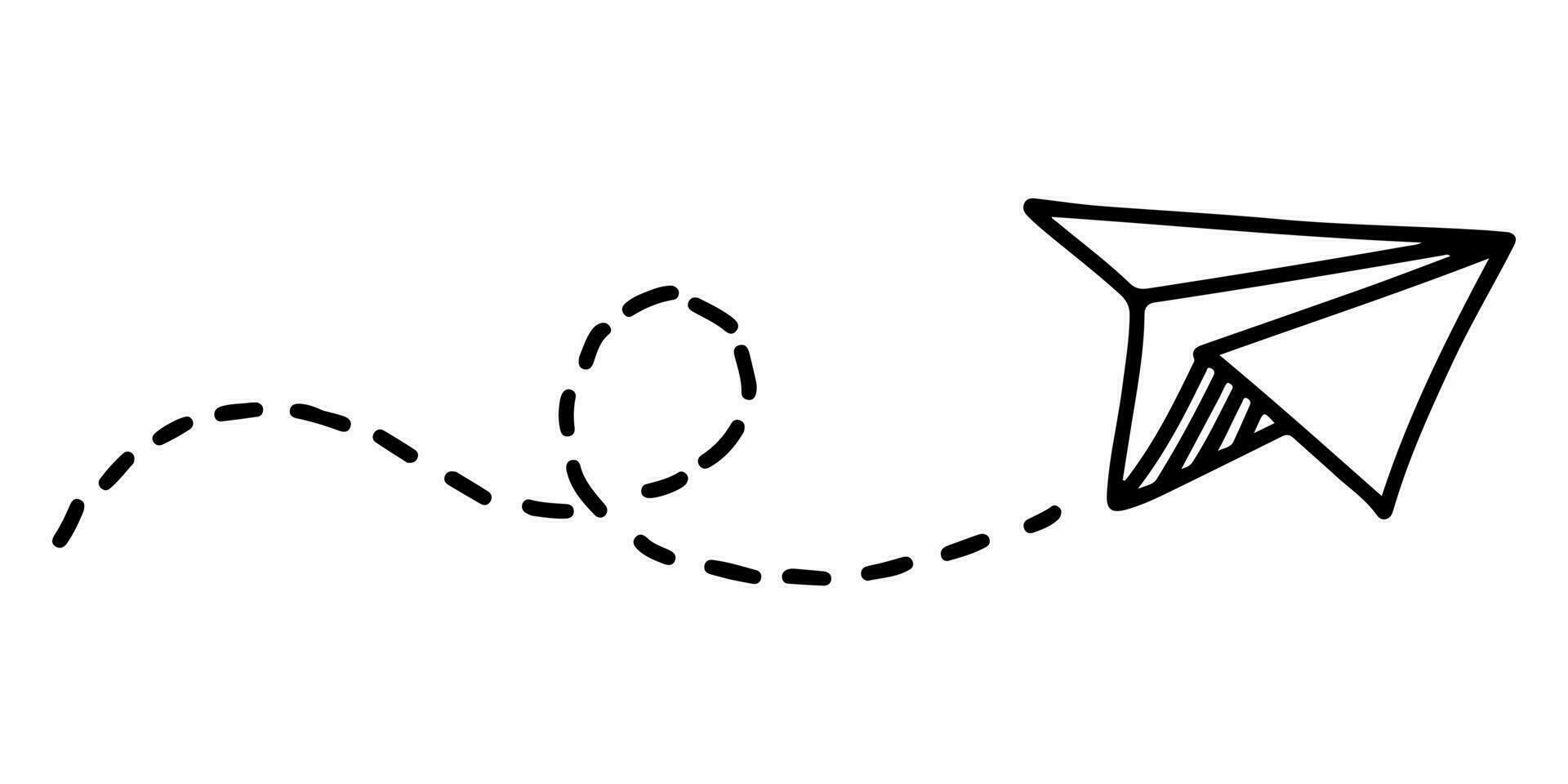 scarabocchio schizzo stile di carta aereo icona vettore illustrazione per concetto design.
