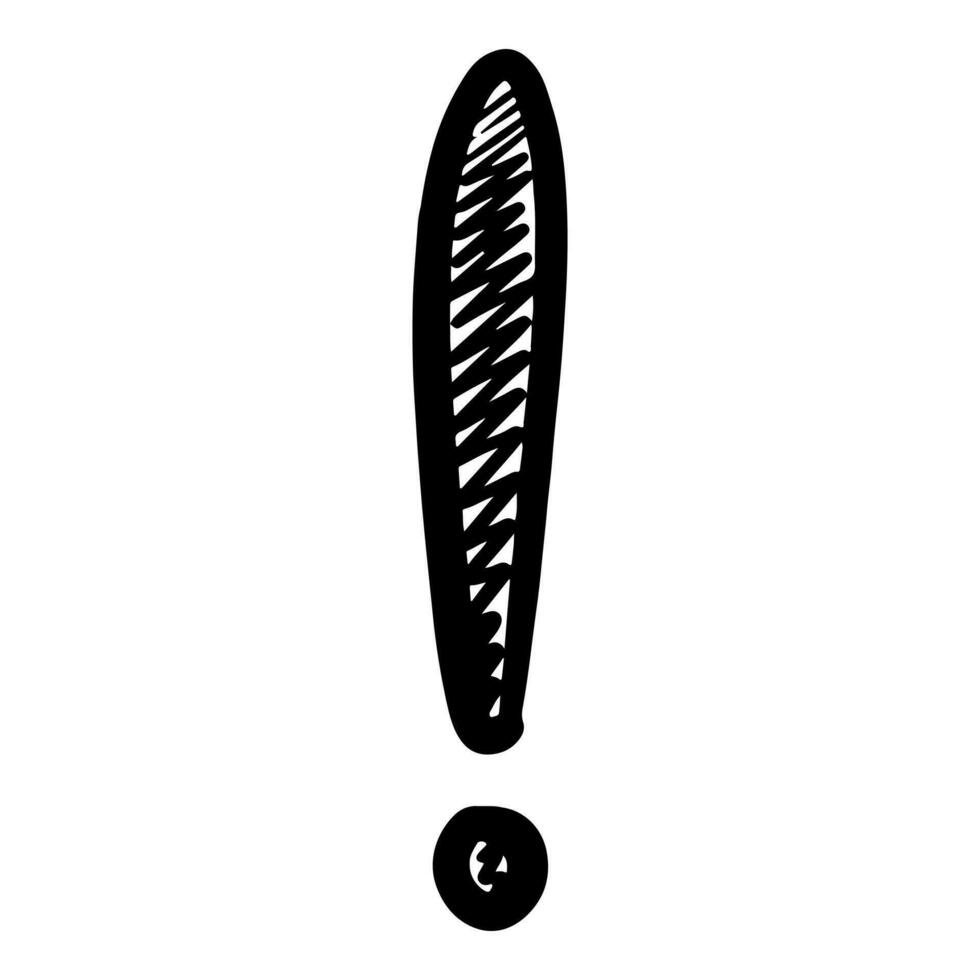 scarabocchio schizzo stile di mano disegnato esclamazione punto vettore illustrazione.