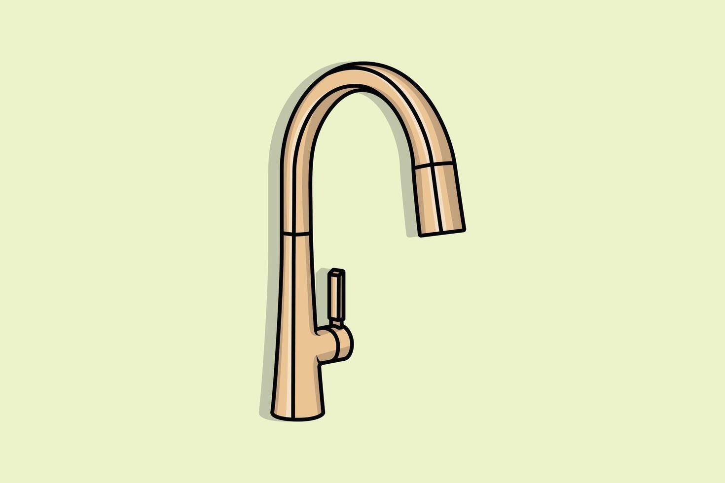 acciaio acqua fornitura rubinetti per bagno e cucina Lavello vettore illustrazione. casa interno oggetti icona concetto. cucina rubinetto icona , bagno icona logo design.