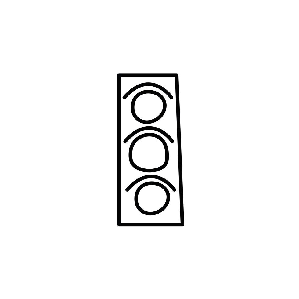 icona della linea della città della strada del semaforo vettore