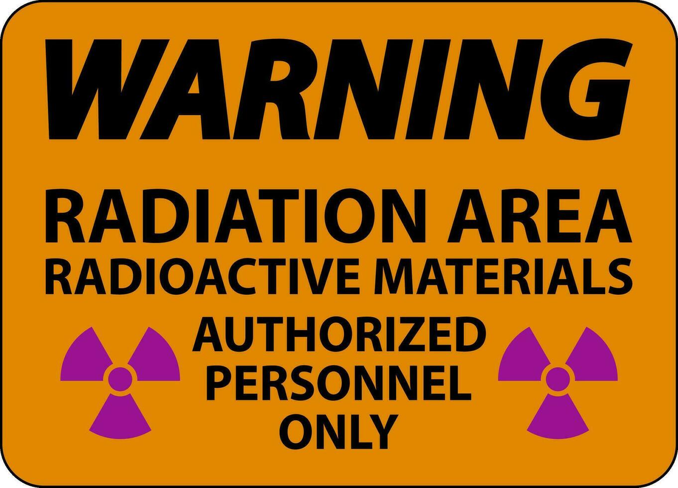 radiazione avvertimento cartello attenzione radiazione la zona, radioattivo materiali, autorizzato personale solo vettore