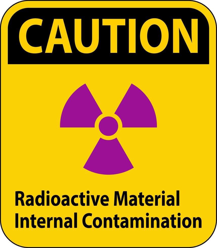 attenzione radiazione cartello radioattivo Materiale interno contaminazione vettore