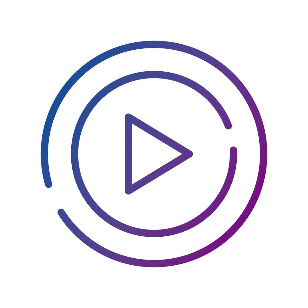 pulsante di riproduzione premi l'icona in stile gradiente del contenuto video video vettore