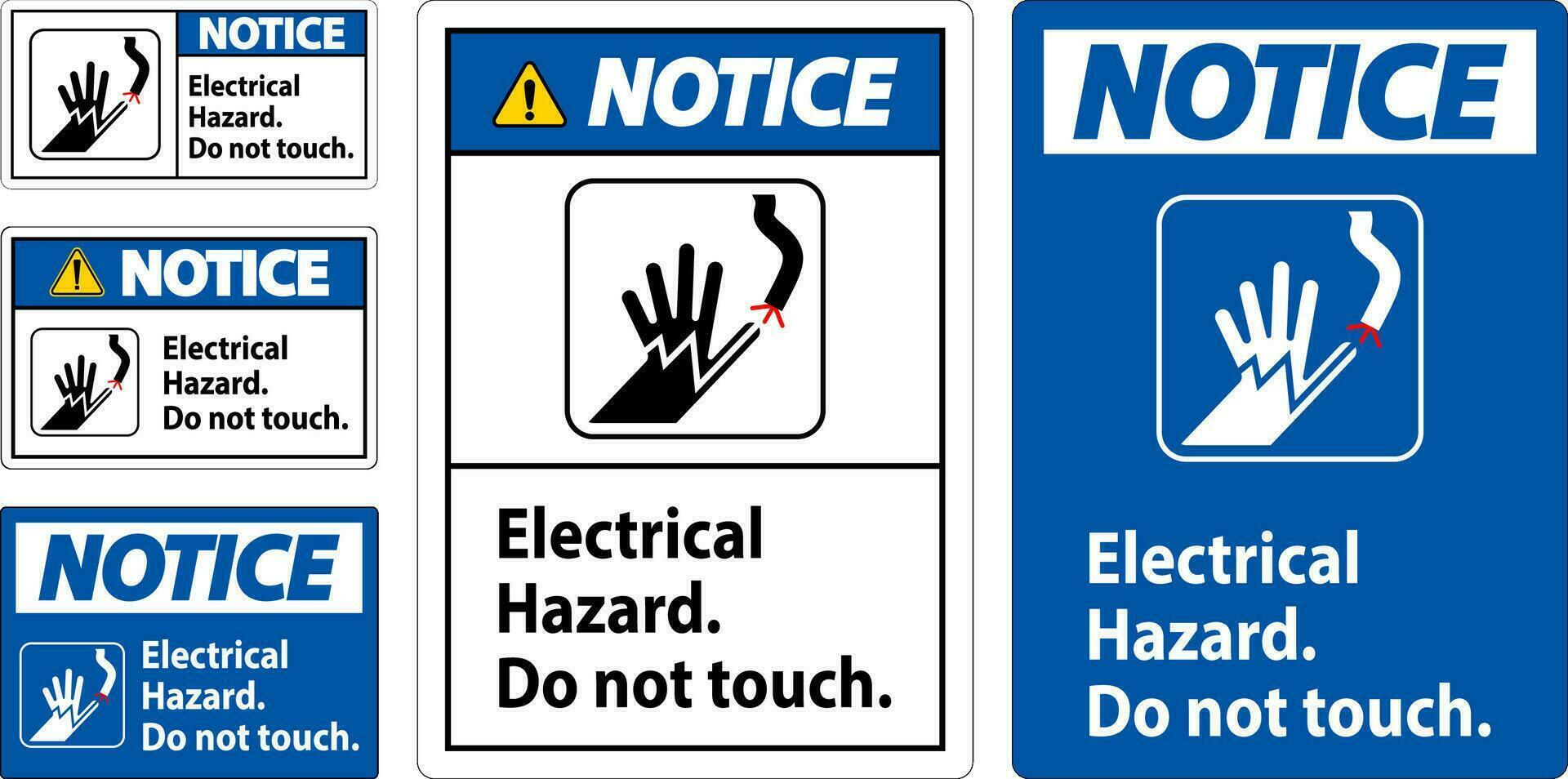 Avviso cartello elettrico rischio. fare non toccare vettore