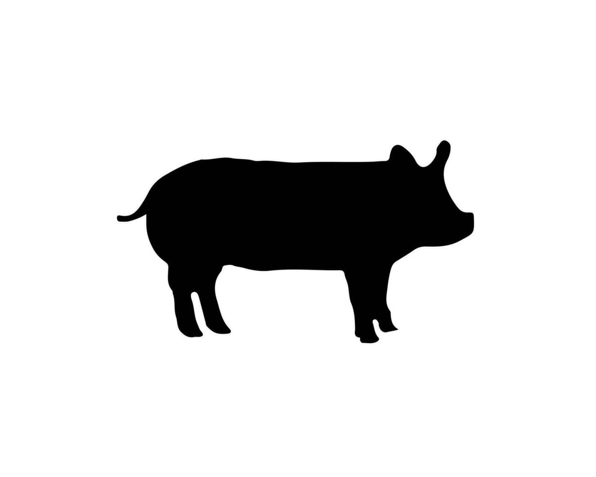 maiale silhouette. vettore azienda agricola mammifero animale. simbolo di Maiale carne. vettore illustrazione nel nero colore