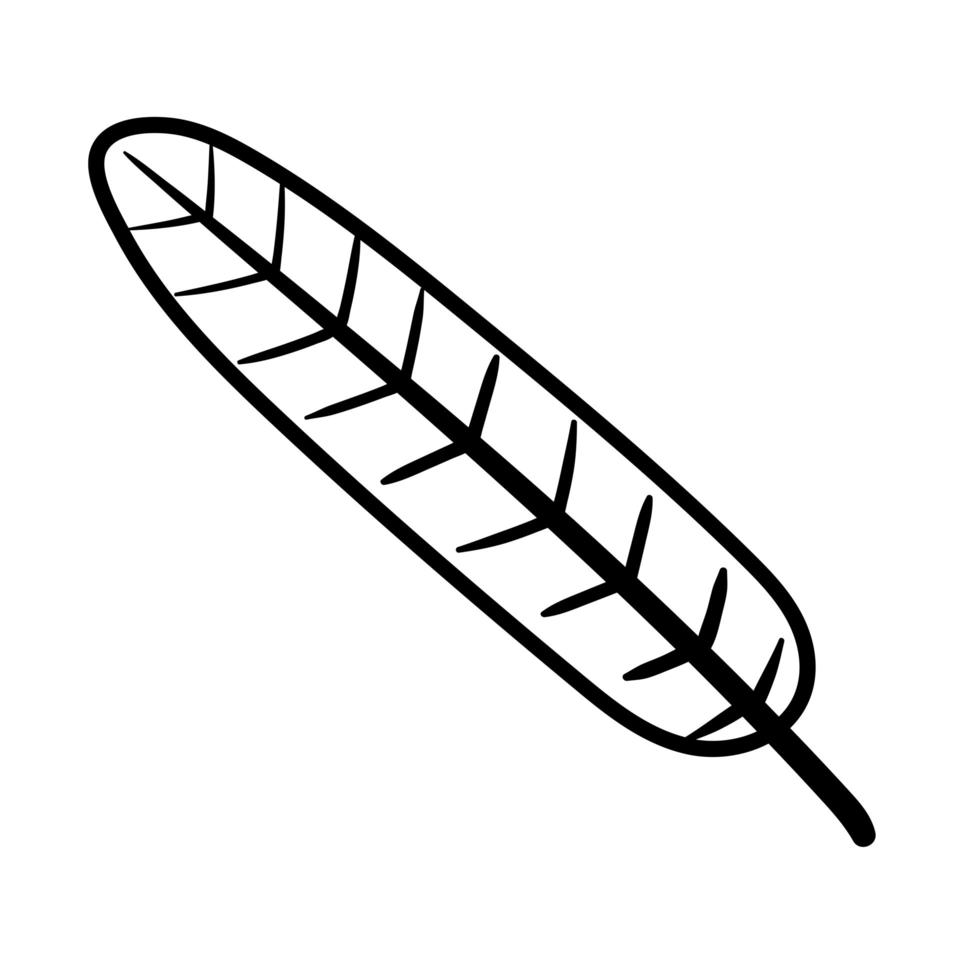 icona di stile della linea di palma foglia vettore