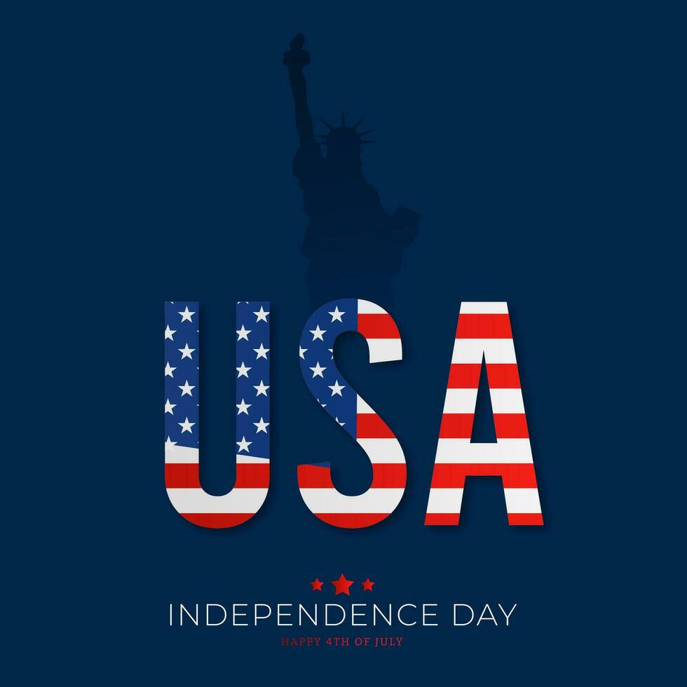 Stati Uniti d'America indipendenza giorno celebrazione, contento 4 ° di luglio saluto carta vettore