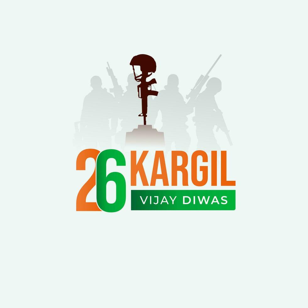 26th luglio kargil vijay diwas design concetto con indiano bandiera e esercito sociale media inviare vettore