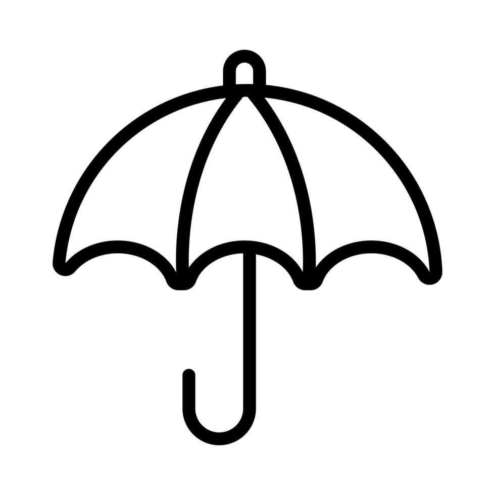 icona di stile della linea di assicurazione dell'ombrello vettore