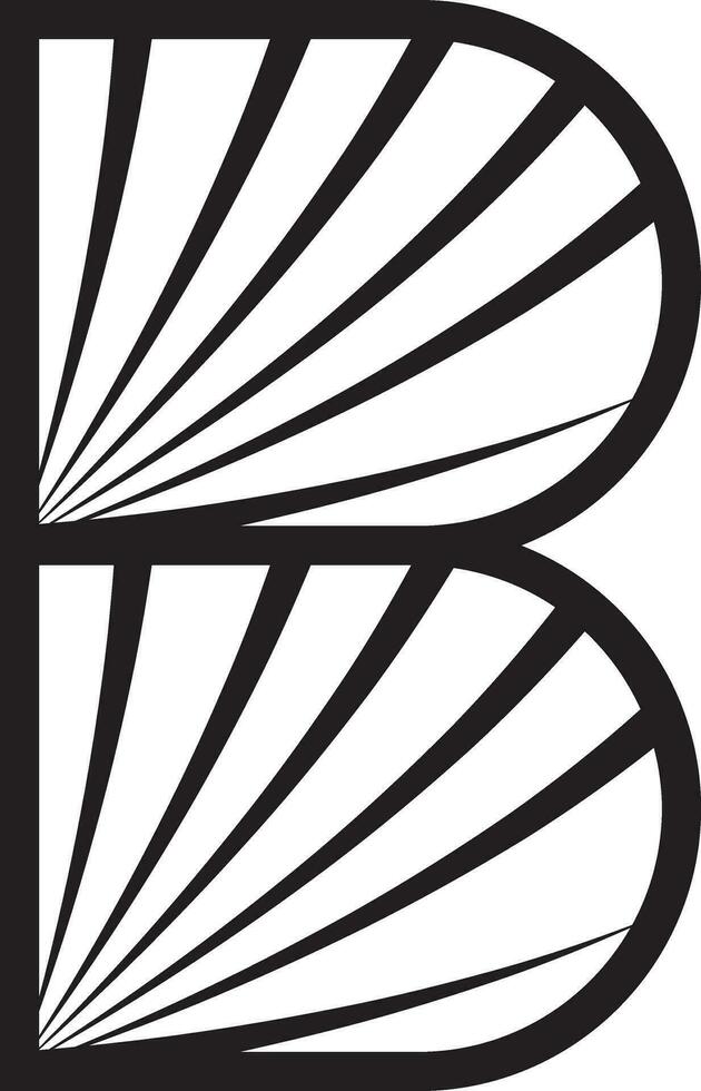 B lettera logo solido stile vettore