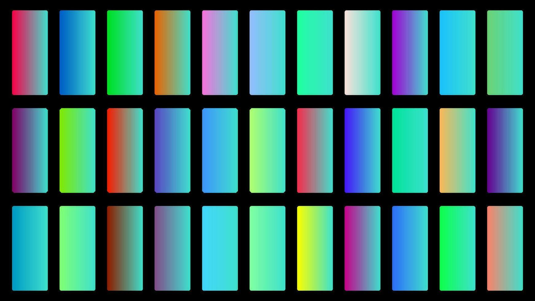 colorato turchese colore ombra lineare pendenza tavolozza campioni ragnatela kit arrotondato rettangoli modello impostato vettore