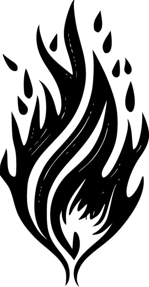 fuoco, nero e bianca vettore illustrazione