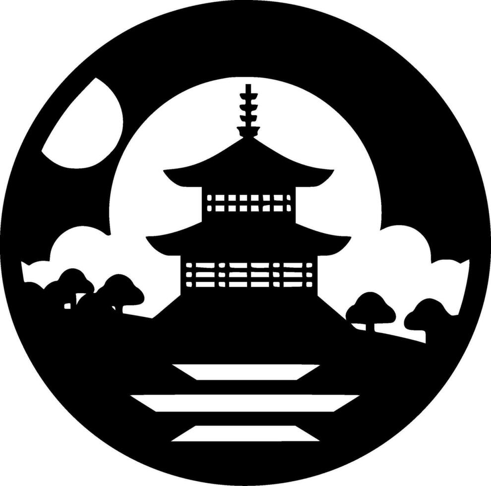 Giappone, minimalista e semplice silhouette - vettore illustrazione