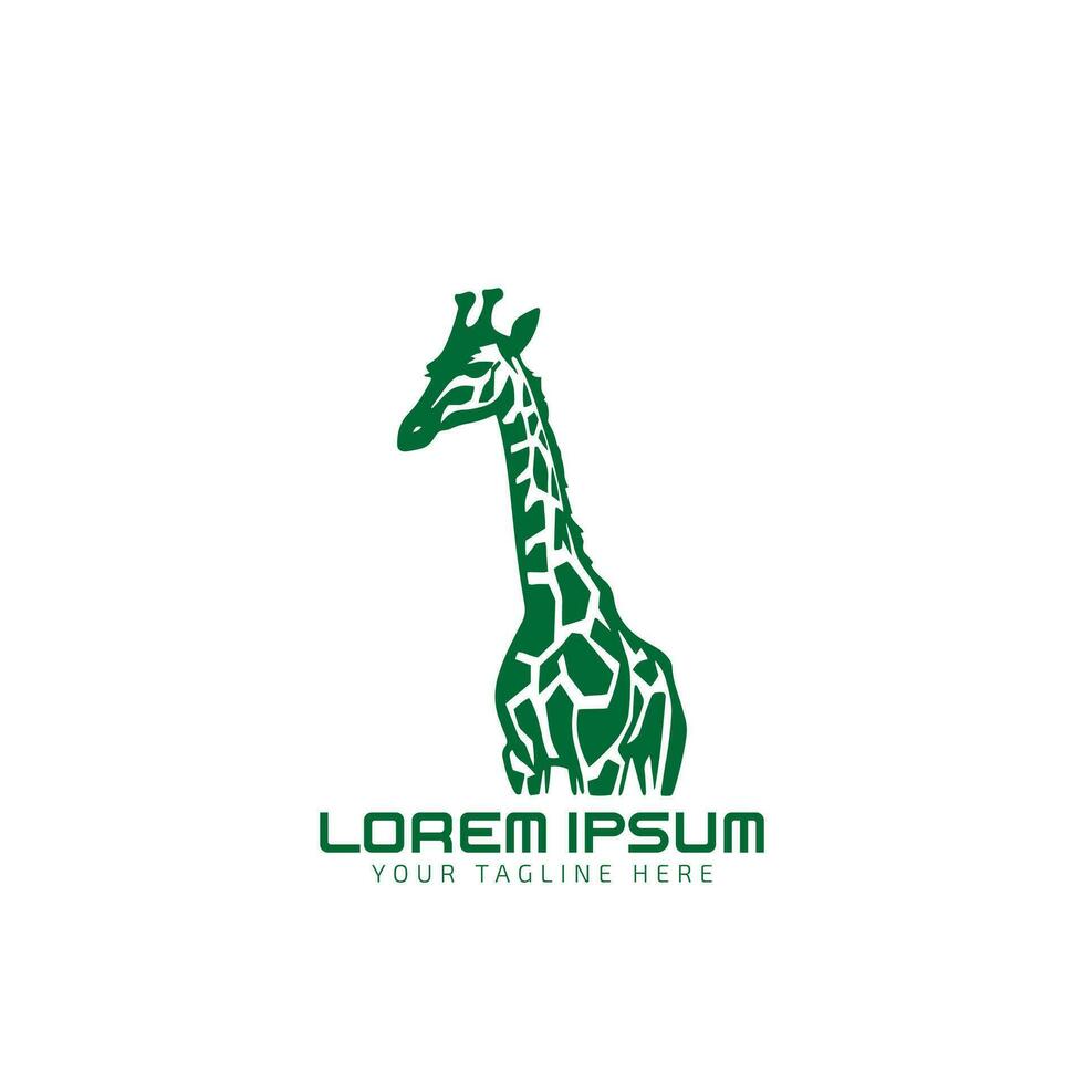 semplice minimalista giraffa logo icona silhouette per selvaggio zoo logo design vettore illustrazione