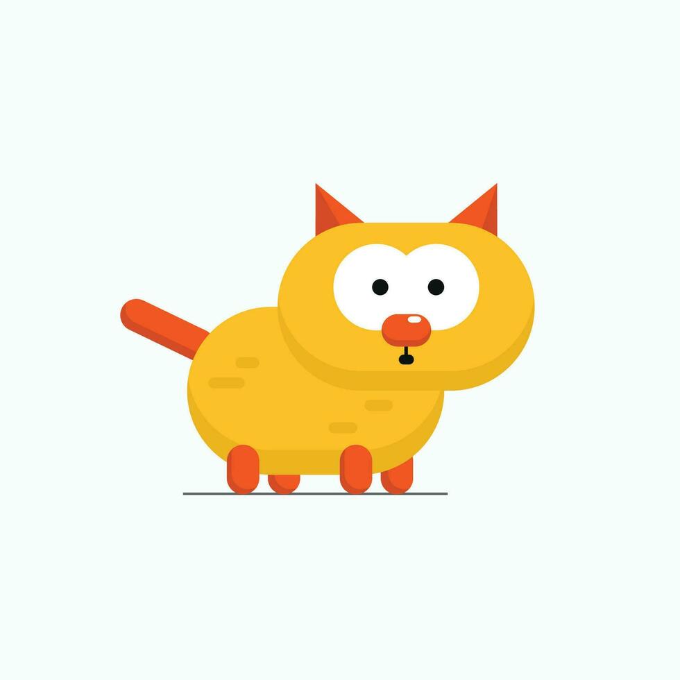 piatto illustrazione di carino arancia gatto in piedi. vettore