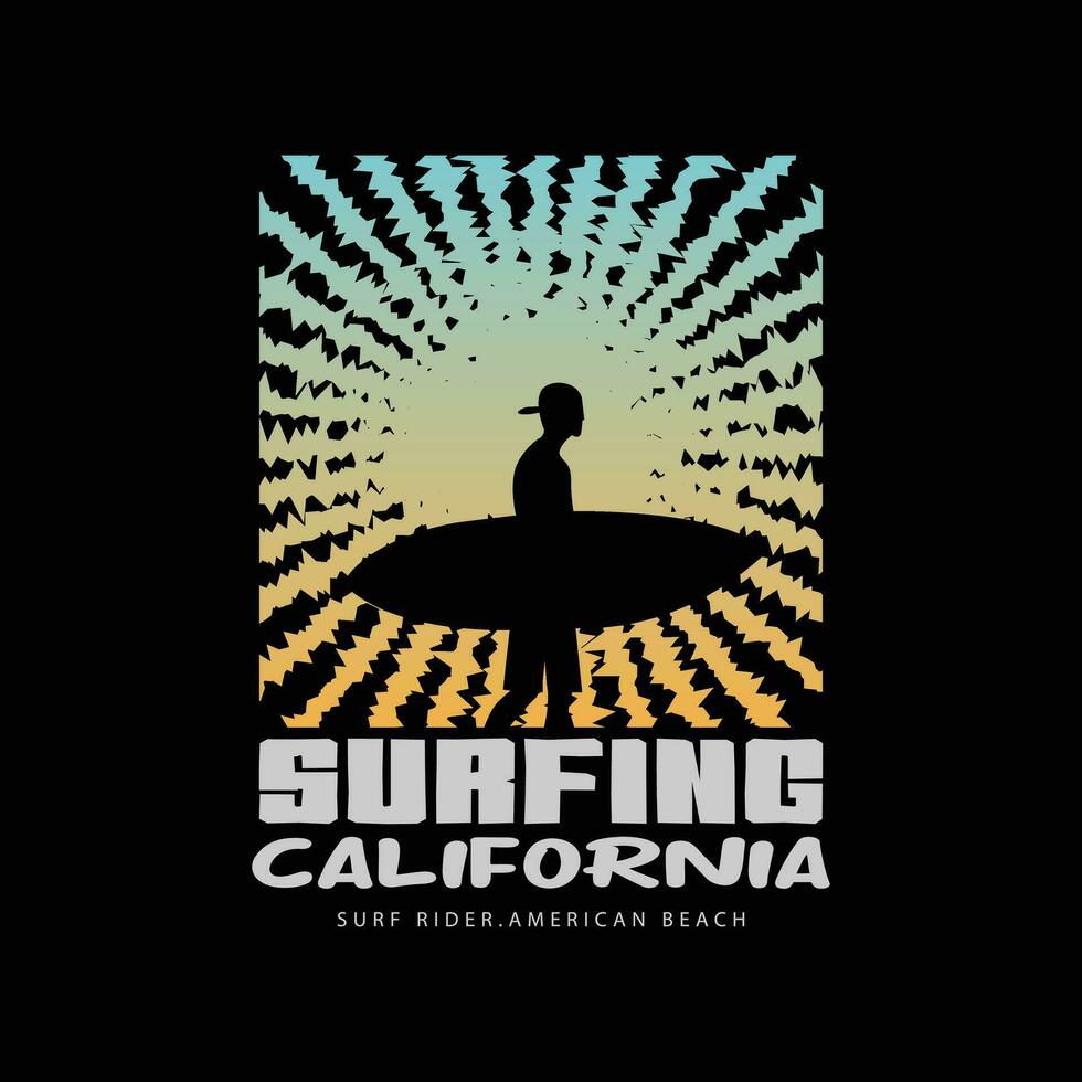 California fare surf vettore illustrazione e tipografia, Perfetto per magliette, felpe con cappuccio, stampe eccetera.