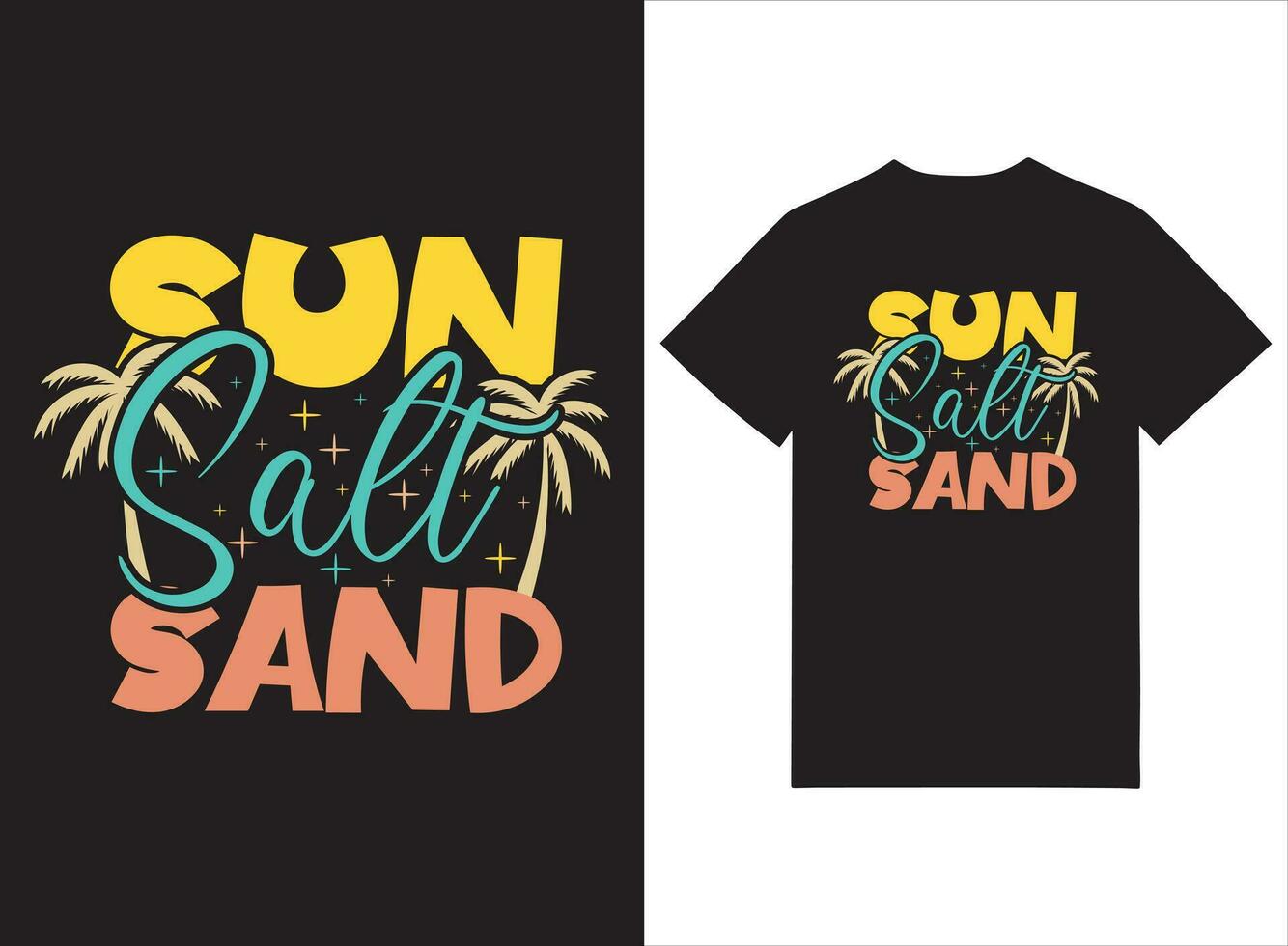 sole sale sabbia estate maglietta design vettore