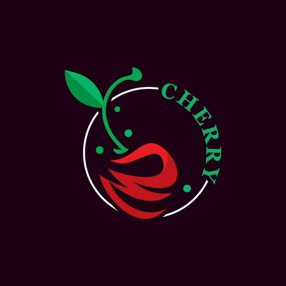 rosso ciliegia frutta logo, vettore illustrazione, frutta attività commerciale design