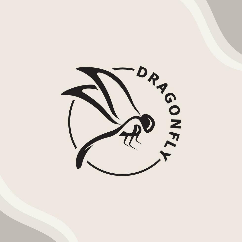 libellula logo design moderno e elegante minimalista colore stile monoline illustrazione vettore