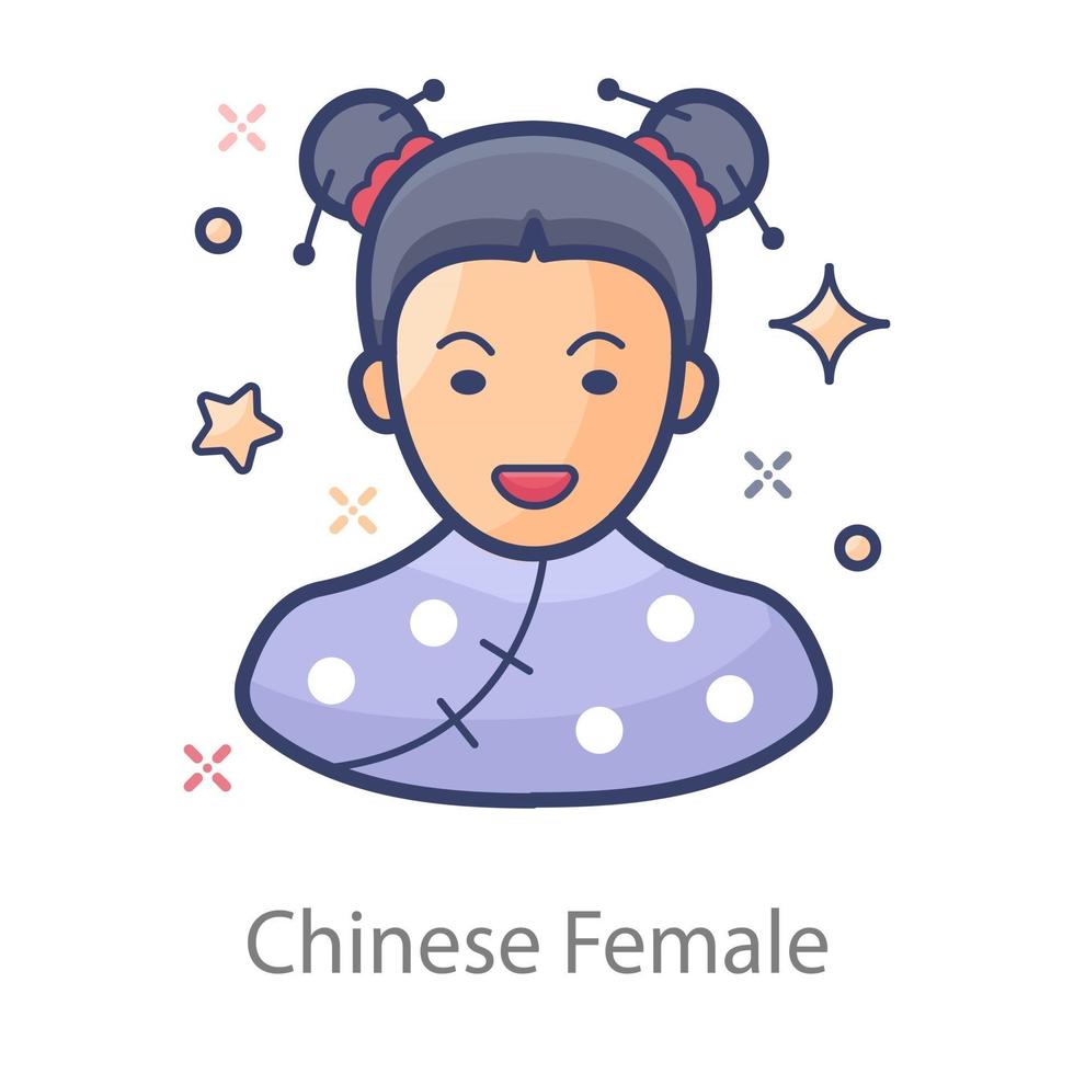 avatar ragazza geisha vettore