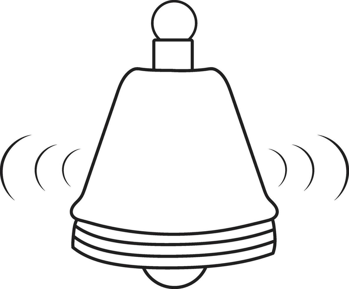campana notifica Avviso icona nero linea vettore illustrazione scarabocchio concetto