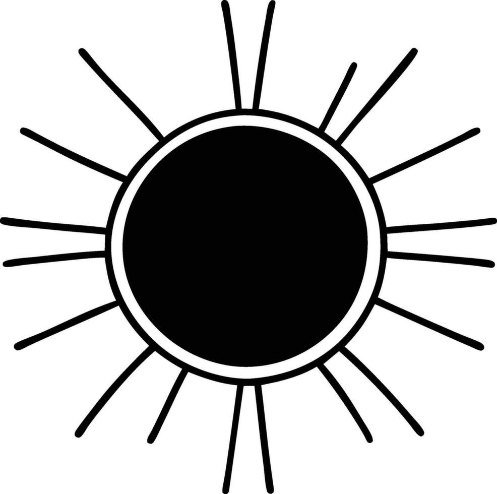 sole icona nero linea disegno o scarabocchio logo luce del sole cartello simbolo tempo metereologico elemento vettore illustrazione