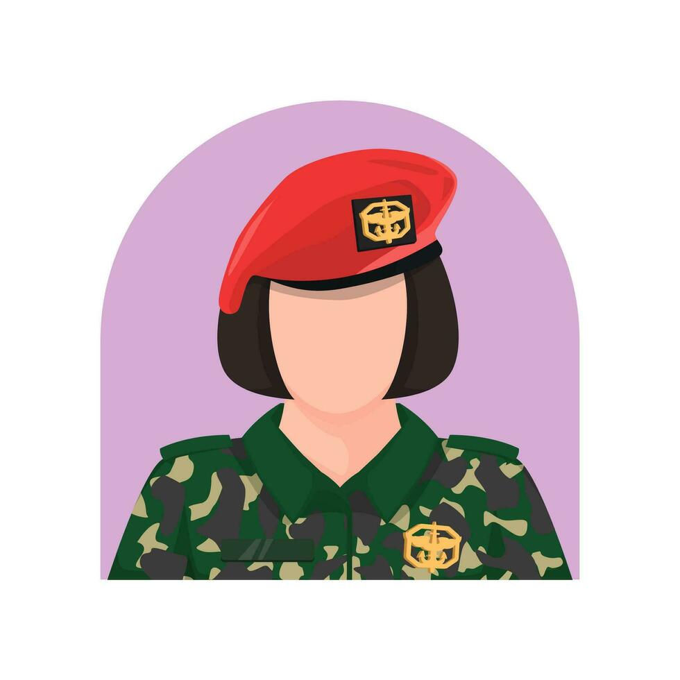 femmina esercito cartone animato e esercito icona. illustrazione vettore design