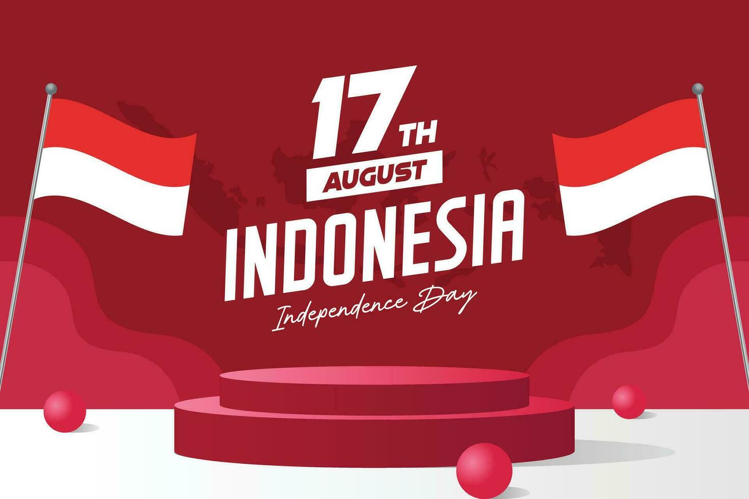vettore Indonesia indipendenza giorno dirgahayu kemerdekaan bandiera modello