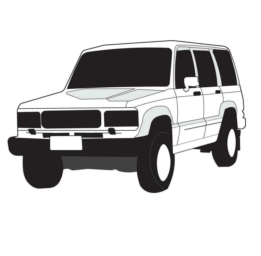 vettore design illustrazione. lusso jeep. costoso veicolo. adatto per loghi, icone, tutti cose macchine e settore automobilistico, manifesti, ragnatela, concetti, maglietta disegni, Comunità loghi.