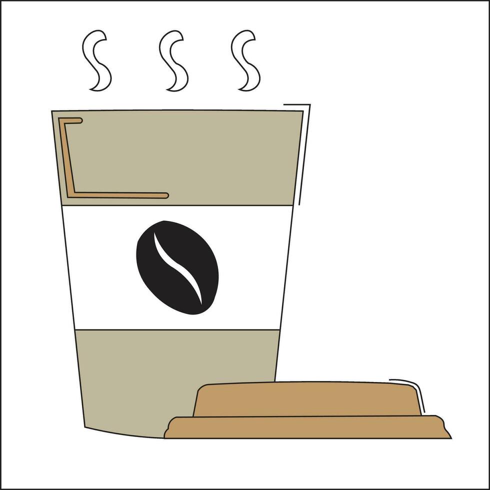 3d vettore logo design illustrazione. caldo caffè tazza. tazza coperchio. adatto per loghi, maglietta disegni, ristoranti, menu, bevande, uix, manifesti, caffè