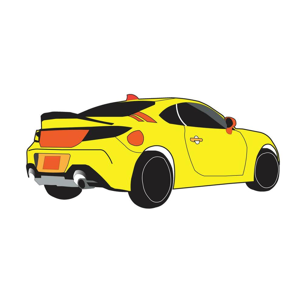 3d logo design vettore illustrazione. gli sport auto con colorato stile. adatto per logo, maglietta disegno, uix, azienda, promozione, settore automobilistico, manifesto.