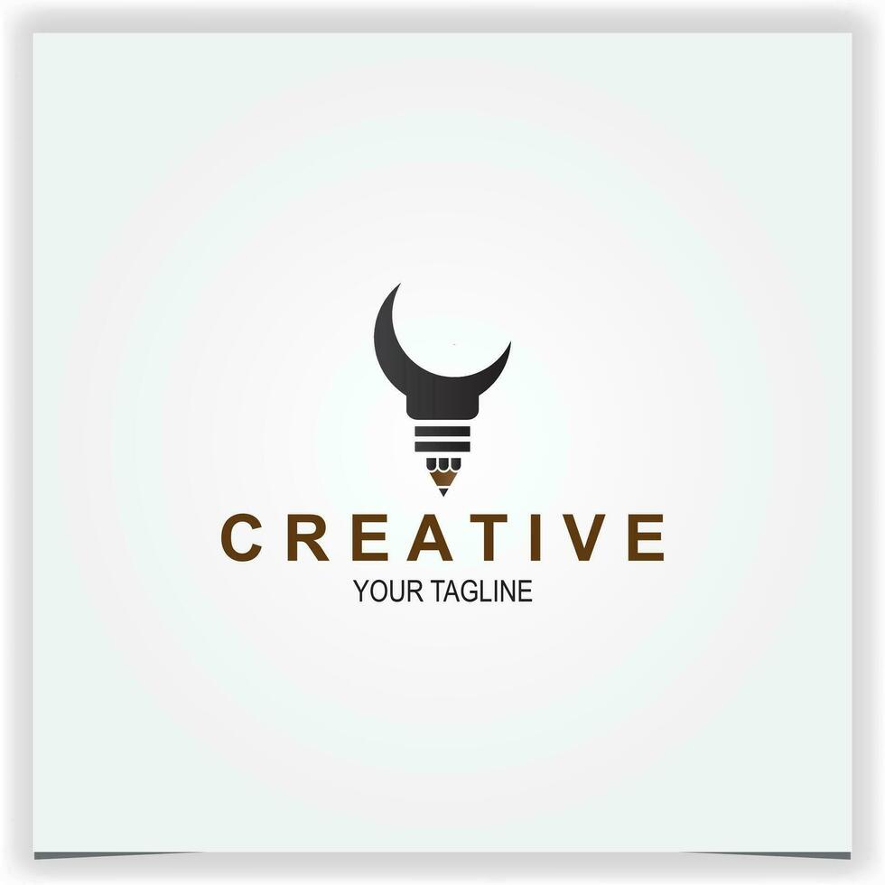 vettore matita icona o logo design elemento simbolo matita lampadina digitale tecnologia logo illustrazione