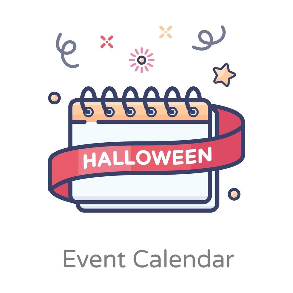 disegno del calendario degli eventi di halloween vettore