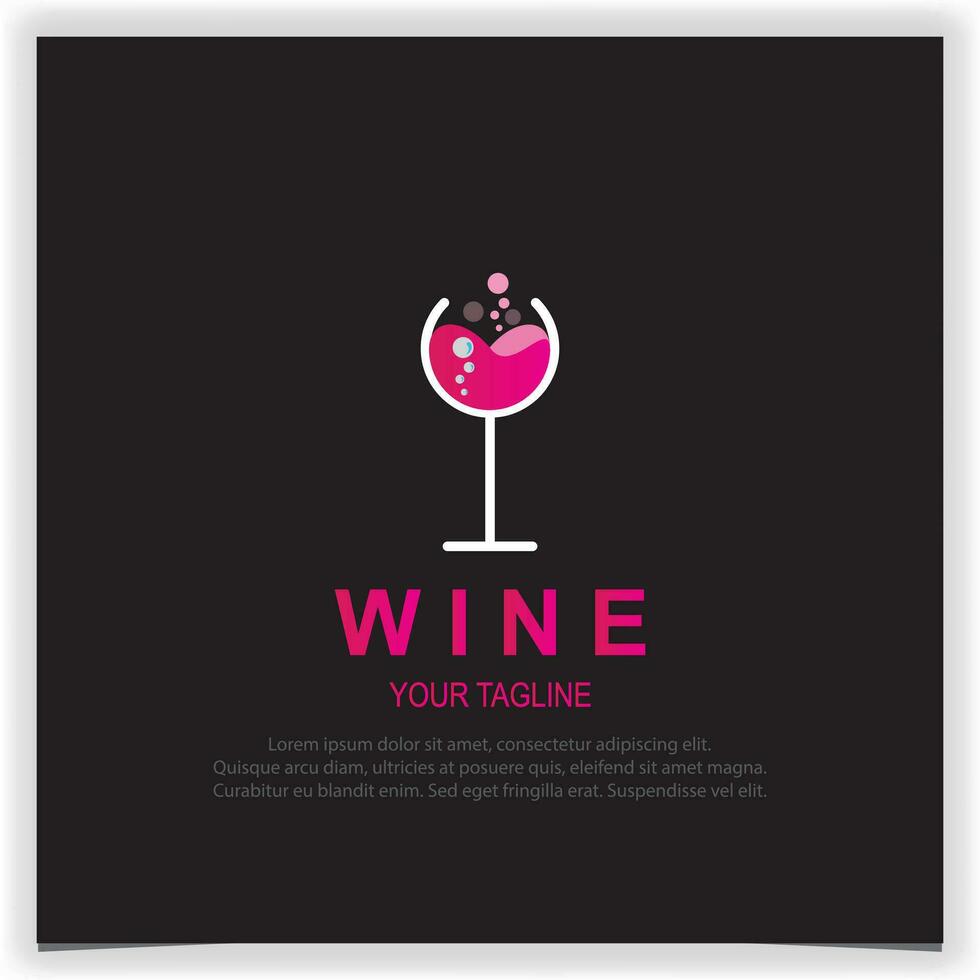 bicchiere di vino calice vino bevanda bicchiere silhouette logo design creativo premio elegante modello vettore eps 10