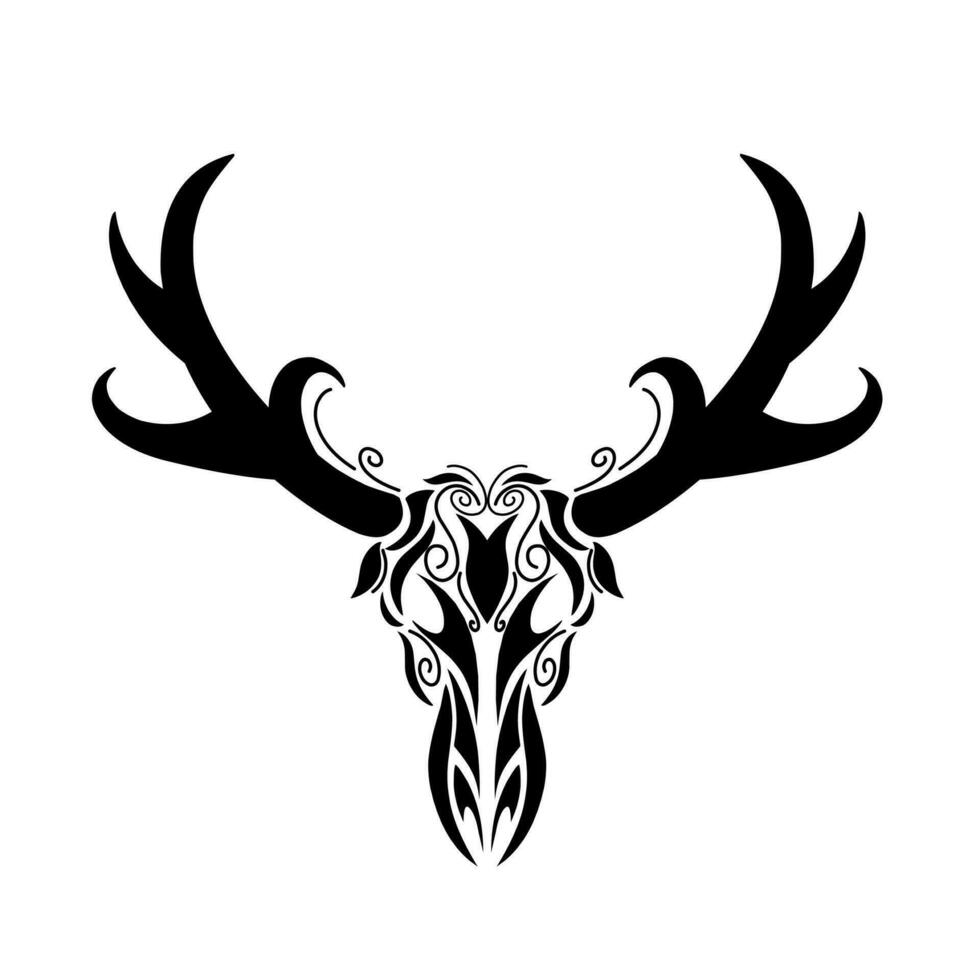 illustrazione vettore grafico di tribale arte abstrack testa cervo per tatto