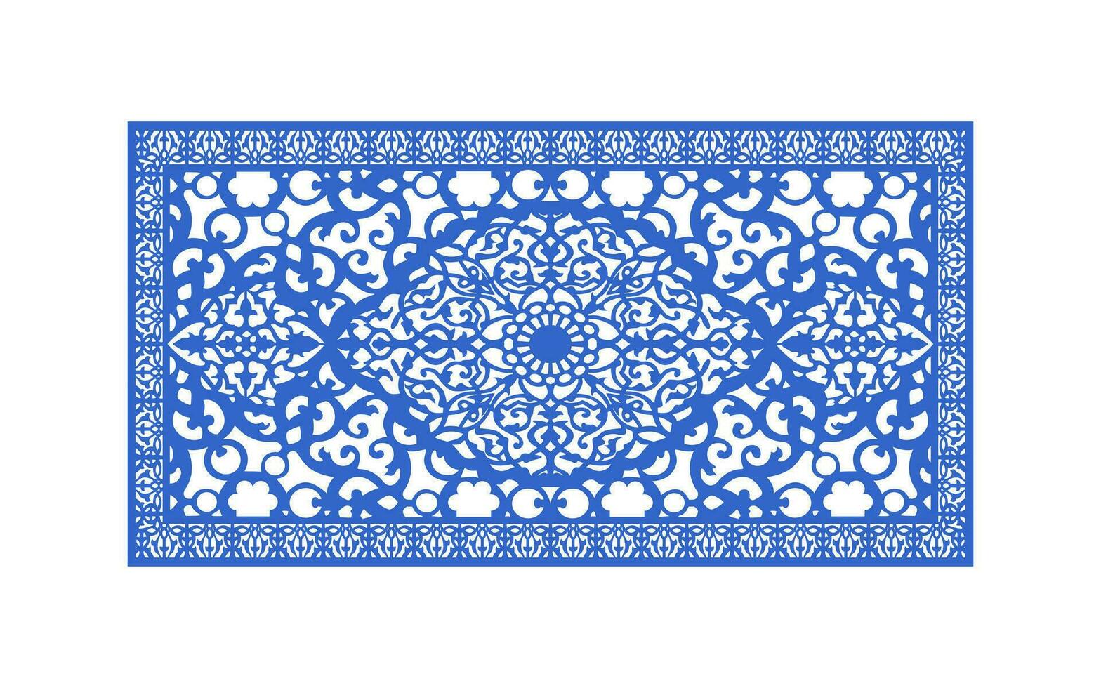 decorativo blu modelli, islamico, floreale e geometrico modello per cnc laser taglio vettore