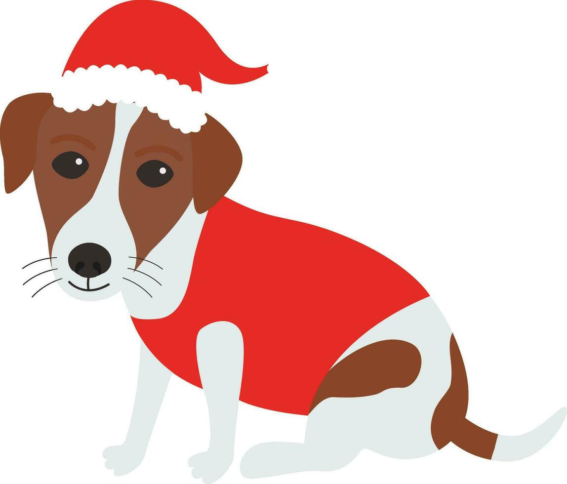 cane nel un' Santa costume vettore