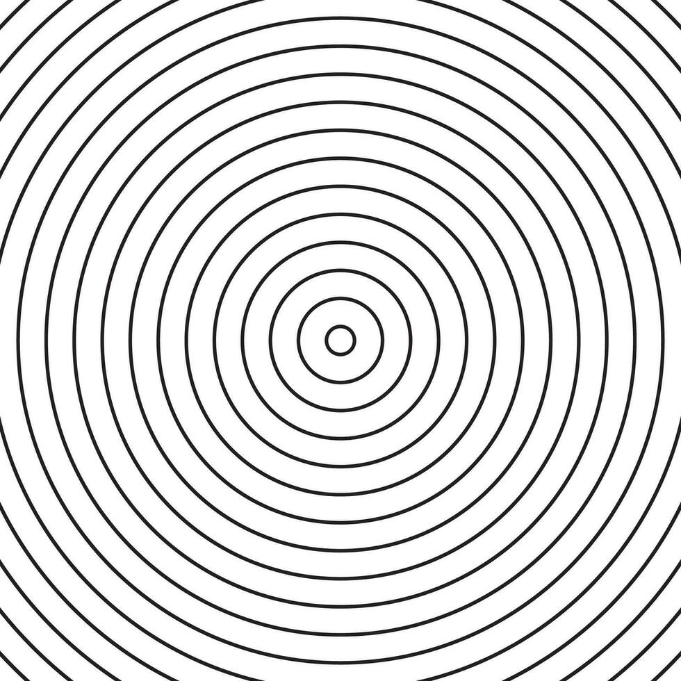continuo spirale sfondo. infinito bersaglio picchiettio. circolare, concentrico cerchi modello. astratto monocromatico sfondo. vettore