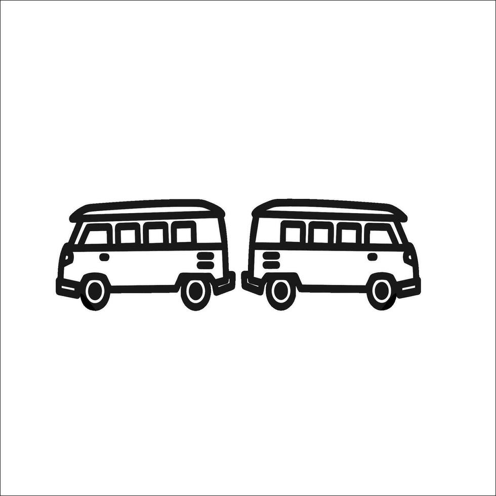 vettore Immagine di Due autobus nero